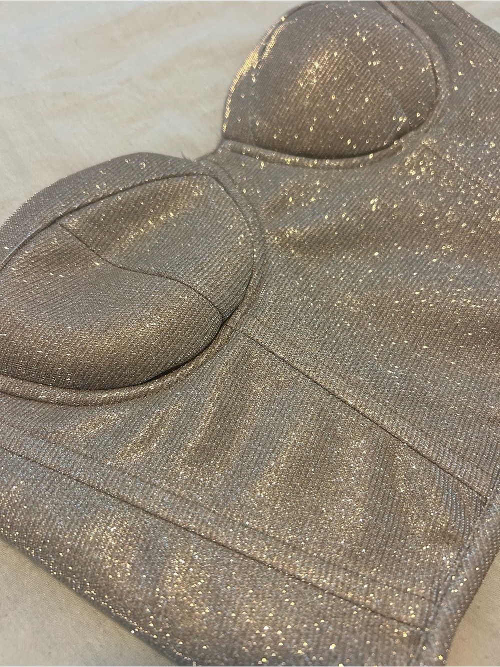 Gold Shimmer Bustier Crop Top